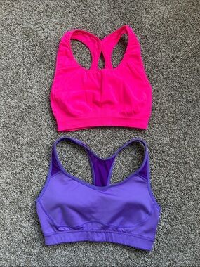Neon Pink & Purple Racerback Sports Bras - Pack of 2 - S/M